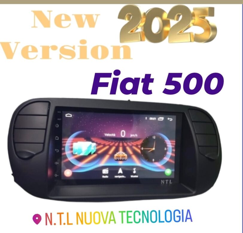 AUTORADIO ANDROID 13 COMPLETO DI MASCHERINA PER FIAT 500  con la disposizione di recupero comandi NUOVA VERSIONE 4 GB 32ROM+ RECUPERO COMANDI +omaggio bocchettoni d'aria inclusi