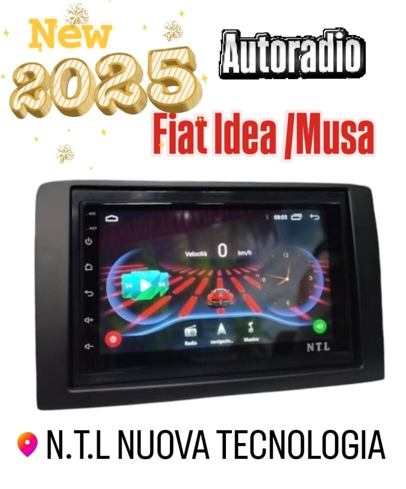 AUTORADIO ANDROID 13 COMPLETO PER LANCIA MUSA /IDEA 4 RAM 32 COLORE GRIGIO/NERO +DAB