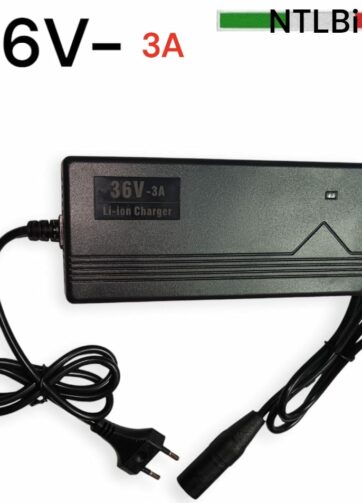 Caricabatterie VENTILATO per batteria e-bike – per 36 V, spina 3-Pin, 3 A