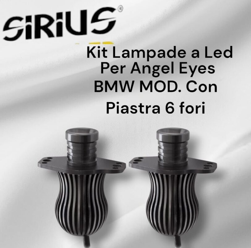 KIT LAMPADE A LED PER ANGEL EYES BMW MOD. CON PIASTRA 6 FORI MARCA SIRIUS