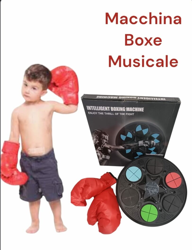 MACCHINA  BOXE A PARETE PER PUGILATO MUSICALE CON BLUETOOTH e GUANTI