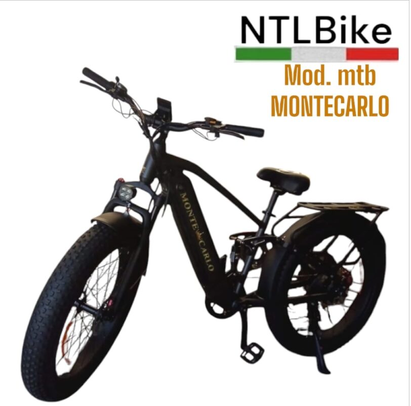 MTB BIKE ELETTRICA MODELLO MONTECARLO 1000W 48V pneumatici da 26*4.0 pollici,